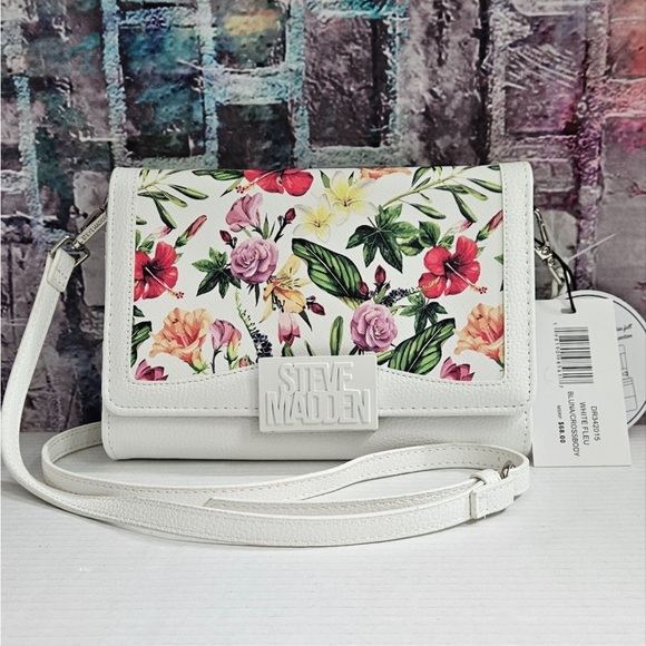 Steve Madden Handbags - Steve Madden White Floral Crossbody with Multicolor Bloom Print NWT